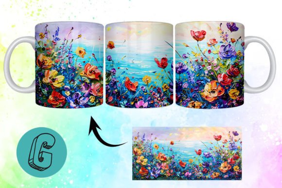3D Oil Paint Floral Garden Mug Wrap 17 Graphics Review