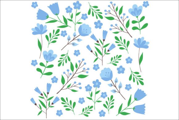 9 Blue Floral Illustrations for Modern Web Design