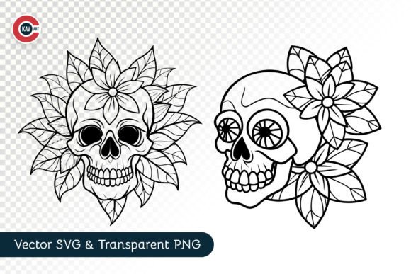 Blooming Beauty Bones Floral Skull SVG - A Graphic Design Asset Review