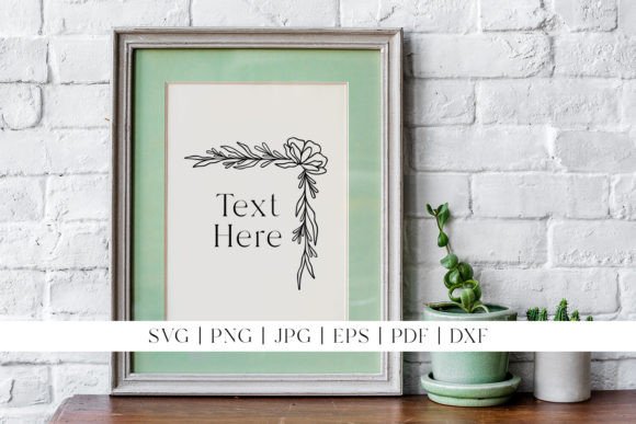 Botanical Corner Frame Leafy Floral Graphics for Clean Editorial Design