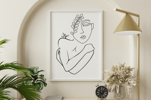 Faces Woman Floral Line Art SVG for Branding and Marketing