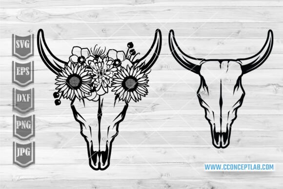 Floral Cow Skull Graphic for Blog and Website Design