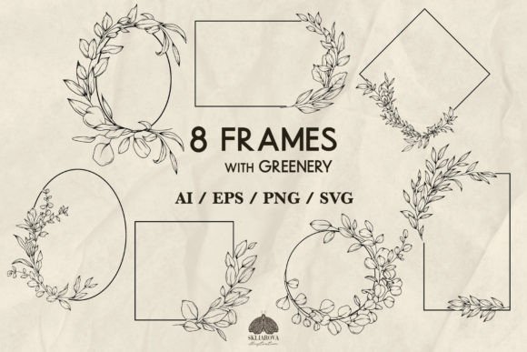 Floral Frames of Greenery SVG PNG EPS for Branding and Graphics