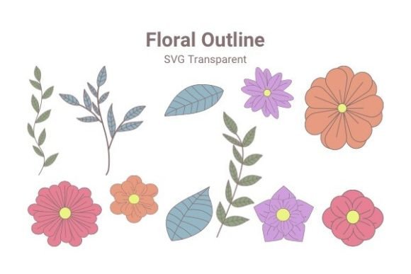 Floral Outline: A Versatile Graphic Design Asset for Illustrations