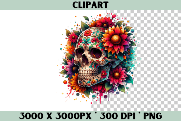 Floral Skull Holiday Clipart Review