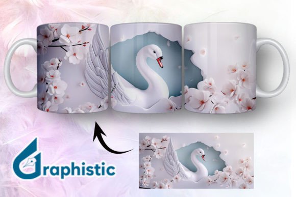 Floral Swan Break Through Mug Wrap 12 - A Graphic Design Asset Review