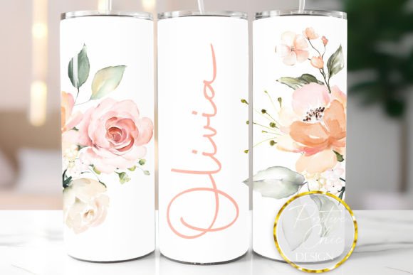 Floral Tumbler Wrap Flowers PNG Design for Handmade Creations