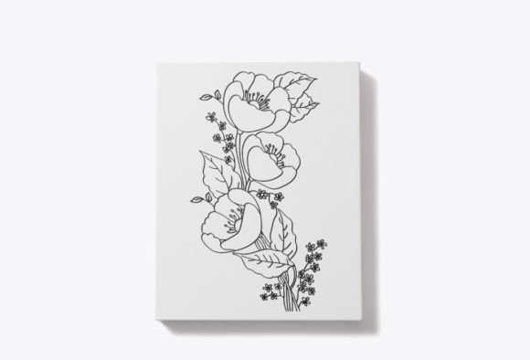 Flower Outline Floral Design for Blog Graphics and Illustrations
