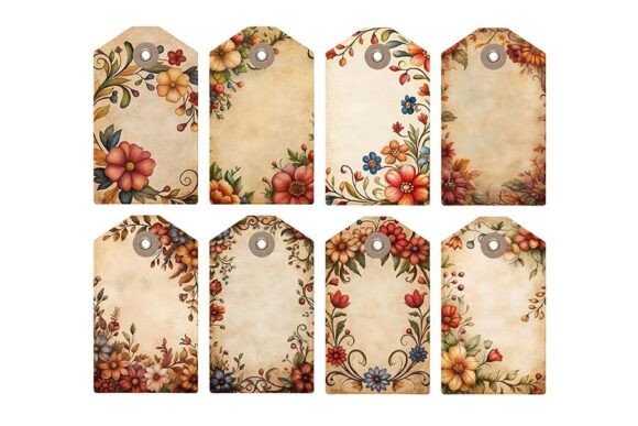 Folk Art Floral Tags - Beautiful Graphics for Local Branding