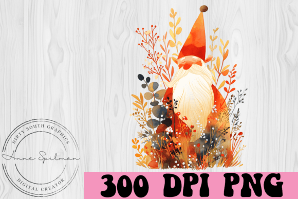 Funky Floral Garden Gnome - A Vibrant Graphic for Branding and Illustrations