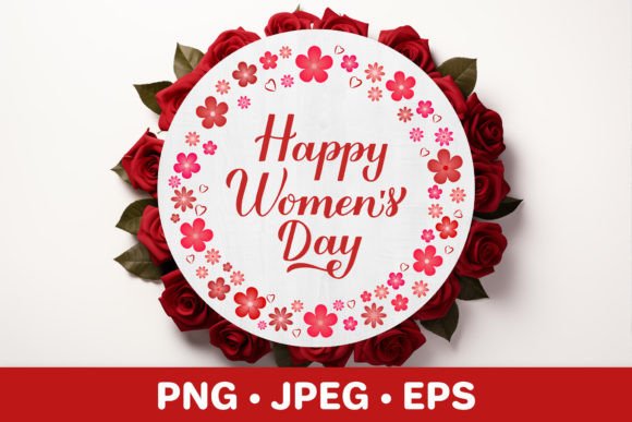 Happy Women’s Day Floral Wreath Graphics