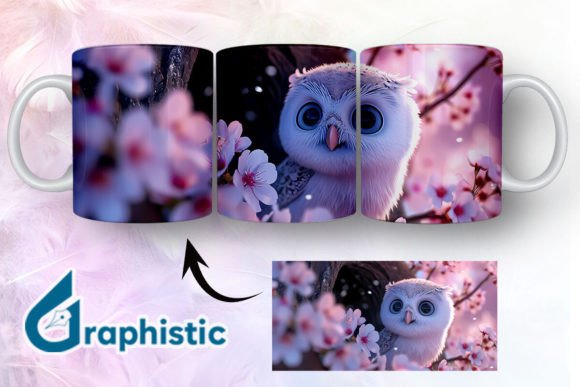 Owl Floral Break Through Mug Wrap 11 - A Versatile Graphic Design Asset