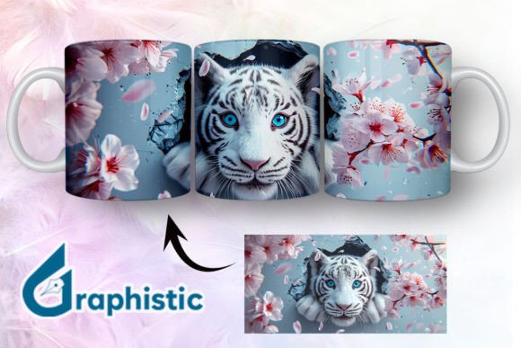 Tiger Floral Break Through Mug Wrap 20