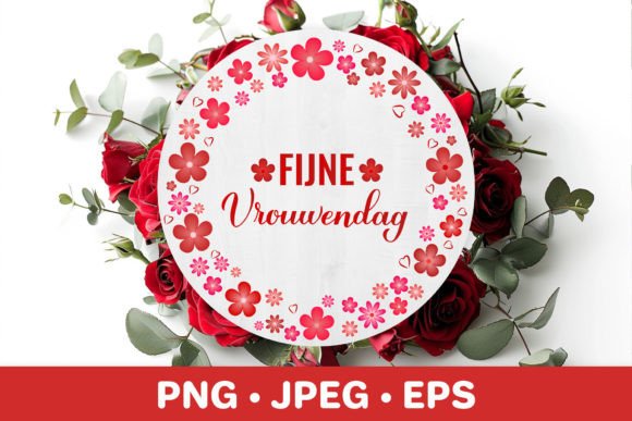 Women’s Day Floral Wreath Graphics for Digital Selling